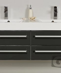 140cm grey vanity unit with 2 sinks
