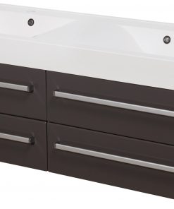 140cm grey vanity unit with 2 sinks