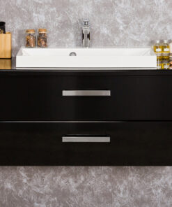 100cm vanity unit black