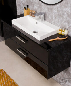 100cm vanity unit black