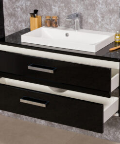 100cm vanity unit black