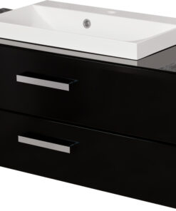 100cm vanity unit black