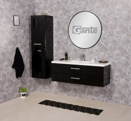120cm black vanity unit