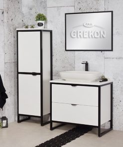 80cm white floor standing vanity unit