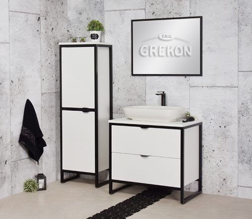 80cm white floor standing vanity unit