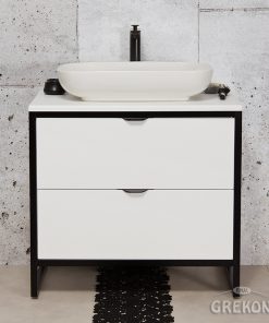 80cm white floor standing vanity unit