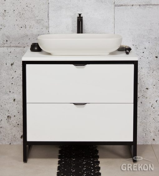 80cm white floor standing vanity unit