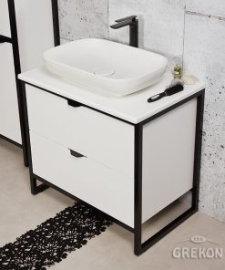 80cm white floor standing vanity unit