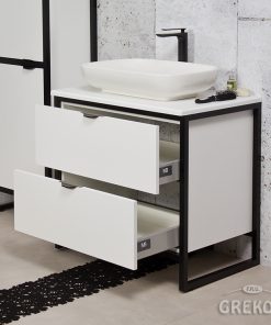 80cm white floor standing vanity unit