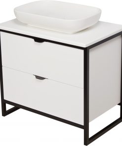 80cm white floor standing vanity unit