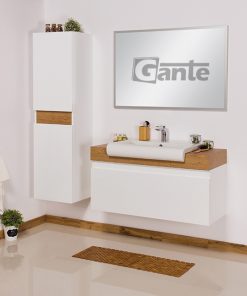 100cm vanity unit white/Oak