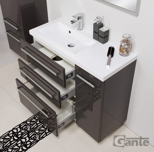 90 cm grey vanity unit