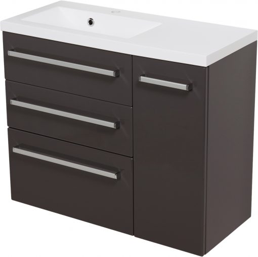 90 cm grey vanity unit