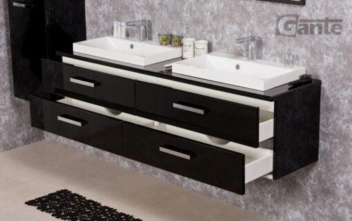 Vanity Unit Focus 160cm/4, Black - Image 4
