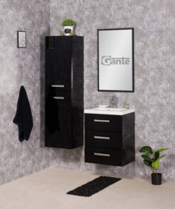 50cm black vanity unit