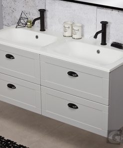 120 cm double basin light grey vanity