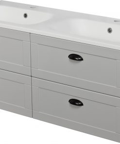 120 cm double basin light grey vanity