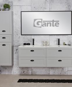 140 cm double basin light grey vanity