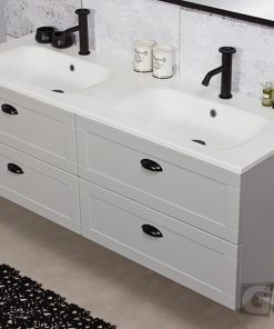 140 cm double basin light grey vanity