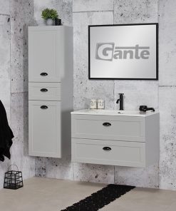 80cm light grey floating vanity unit