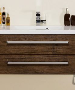 120cm dark wood vanity unit