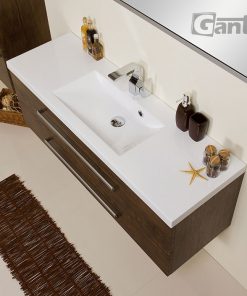 120cm dark wood vanity unit