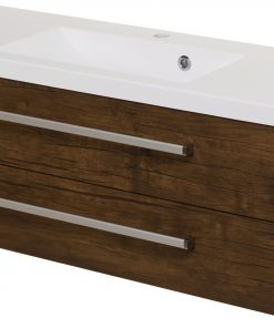 120cm dark wood vanity unit