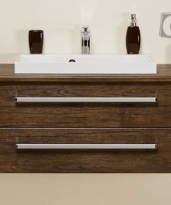 120cm dark wood vanity unit
