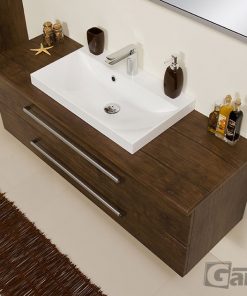 120cm dark wood vanity unit