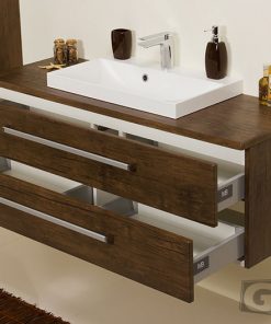 120cm dark wood vanity unit