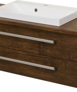 120cm dark wood vanity unit
