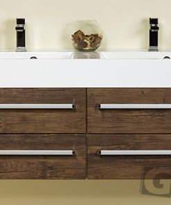 120cm dark wood vanity unit
