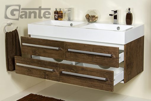 120cm dark wood vanity unit