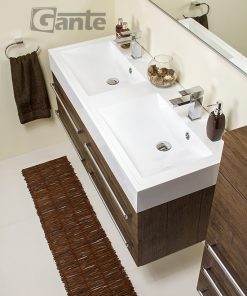 120cm dark wood vanity unit