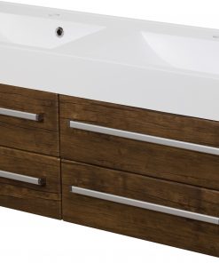 120cm dark wood vanity unit