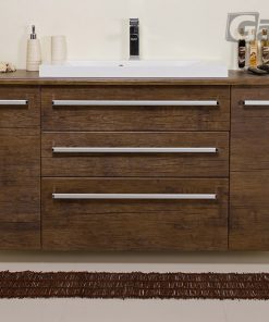 140cm dark wood vanity unit