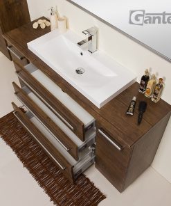 140cm dark wood vanity unit