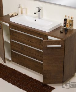 140cm dark wood vanity unit