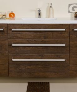 140cm dark wood vanity unit
