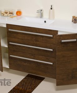 140cm dark wood vanity unit