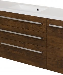 140cm dark wood vanity unit