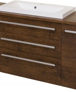140cm dark wood vanity unit
