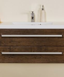 140cm dark wood vanity unit