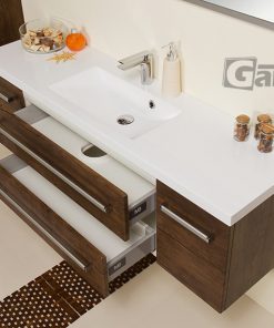140cm dark wood vanity unit