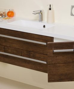 140cm dark wood vanity unit