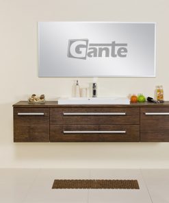 1.8m dark wood vanity unit