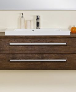 1.8m dark wood vanity unit