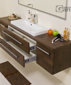 1.8m dark wood vanity unit