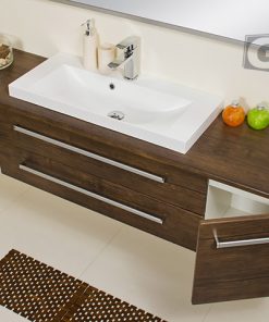 1.8m dark wood vanity unit