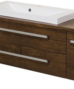 1.8m dark wood vanity unit